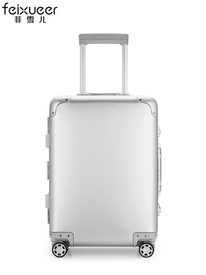 Fischer-cubierta de carrito de aleación de aluminio y magnesio, Maleta universal de metal con ruedas, Maleta para hombre, Maleta de embarque para mujer de 20 pulgadas