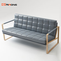 Rirong Office Furniture Simple Modern Leather Office Sofa Tea Table Combination Business Meeting Area Negotiation for Three