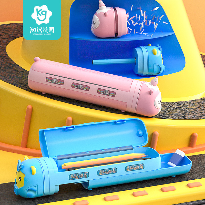 Children's pencil curler machine sharpener pencil maker hand cranked primary school student desktop vacuum cleaner cute stationery box pen bag large capacity