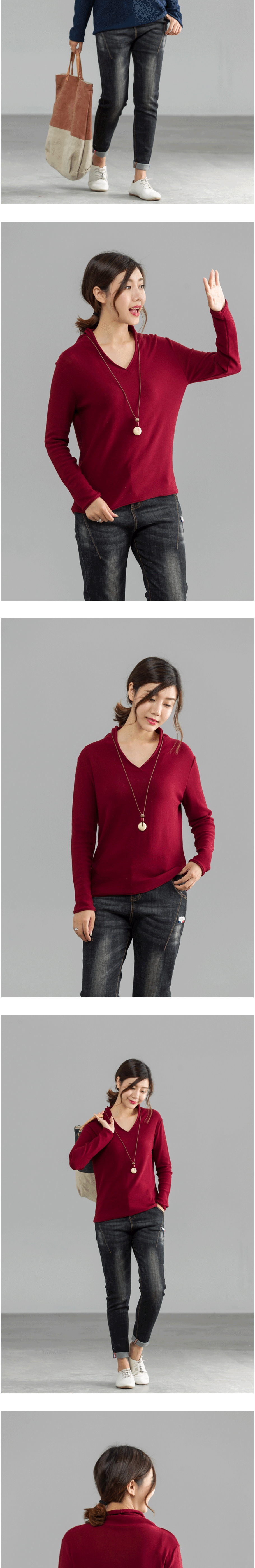 2018 Siqin cotton và vải lanh kích thước lớn văn học của phụ nữ áo len giản dị lỏng áo len của phụ nữ áo len dài tay áo len cao cổ