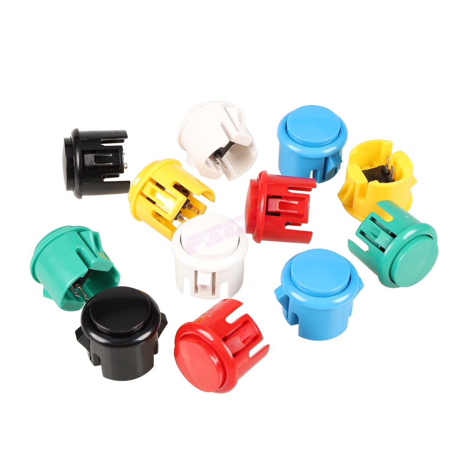 Phụ kiện cần điều khiển arcade FIGO Nút rocker máy tính Kingsoft Nút thẻ 30 loại Nút trò chơi 30mm - Cần điều khiển tay cam choi game