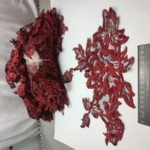 721-5 Stock defective lace accessories 6 yuan per pound 0 525kg flower applique piece gold thread