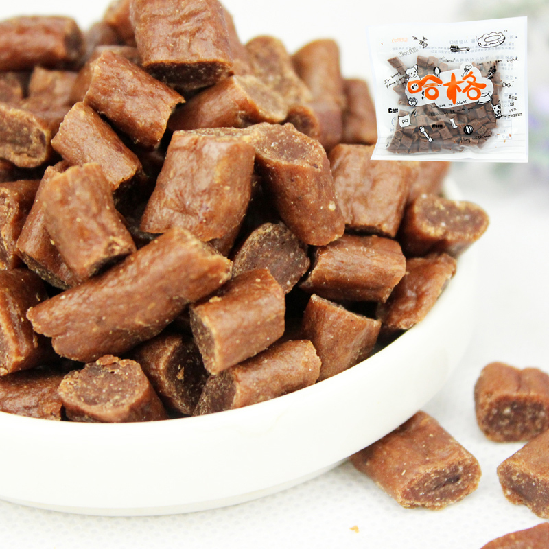 宠物狗狗零食 哈格美味酱烧牛肉粒100G 狗狗牛肉粒牛肉条 狗零食