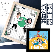 diy custom hand solid couple photo frame photo send boyfriend girlfriends girlfriend creative birthday Valentines Day gift