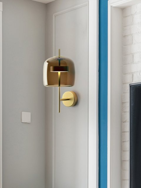 Postmodern Light Luxury Creative Simple Glass Warm Study Bedroom Corridor Aisle Nordic Designer Decorative Wall Lamp