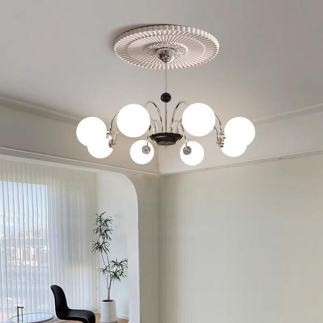 Vintage French-Style Living Room Chandelier Modern Minimalist Dining Room Bedroom Main Light Retro ins Cream Style Lighting Fixtures