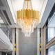 Large Chandelier for Duplex Building, Crystal Lobby, Spiral Staircase, Light Luxury Hotel Lobby, Project Villa, Living Room, Hollow Chandelier