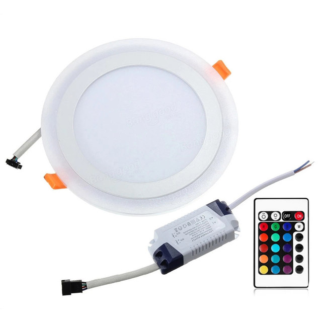 Led Ultra-Thin Rgb Dual-Color Panel Light with Remote Control for Kitchen, Bedroom, Shopping Mall, Embedded Ceiling Light, Energy-Saving Model