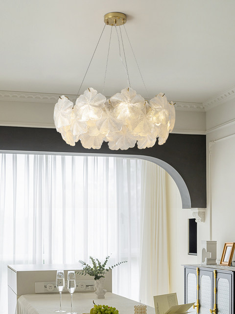 French-Style Living Room Chandelier, Light Luxury Cream Style, Modern Minimalist Designer Creative Lighting for Hall, Dining Room, and Bedroom