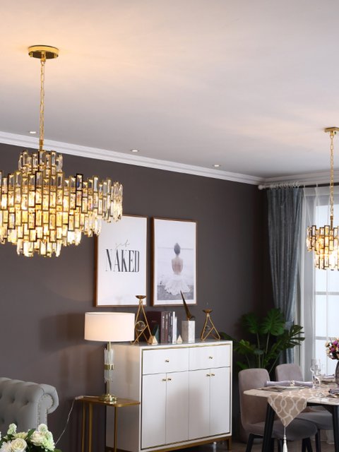 Post-Modern Light Luxury Chandelier, Italian Crystal Living Room Lamp, Nordic Modern Minimalist Dining Room Lamp, Luxurious Bedroom Lighting Fixtures