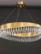 Stainless Steel Light Luxury Chandelier, Simple Post-Modern Bedroom Crystal Lighting, Round Model Room Hong Kong-Style Living Room Lamp