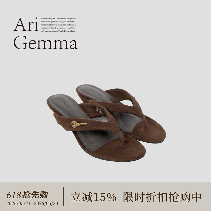 Ari Gemma|Velvet Series·Retro Key Summer New Style Flip-Flops Wedge Sandals Ari Gemma|Velvet Series·Retro Key Summer New Style Flip-Flops Wedge Sandals
