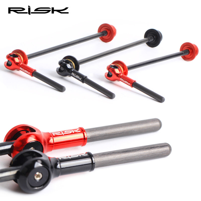 RISK Climbing Bike Titanium Alloy Axis Carbon Fiber Titanium Shaft Quick Detached Pole Road Wheel Set Flowers Drum Pull