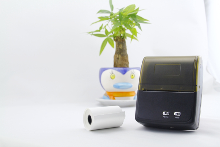 Cáp nhóm QS 80MM máy in nhãn tự dính nhiệt Bluetooth mã vạch Máy in mã QR - Thiết bị mua / quét mã vạch