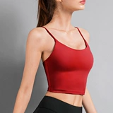 Одежда для йоги, майка топ, поддерживающий топ с чашечками, сексуальный топ без лямок для спортзала, спортивный бюстгальтер, с лямками