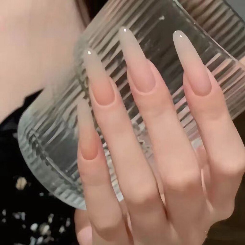 Handmade High-End Nail Art Finished Product in Nude Color, Wearable, Natural-Looking, Whitening, Medium-Length Nail Patches, Wedding Nails Handmade High-End Nail Art Finished Product in Nude Color, Wearable, Natural-Looking, Whitening, Medium-Length Nail Patches, Wedding Nails