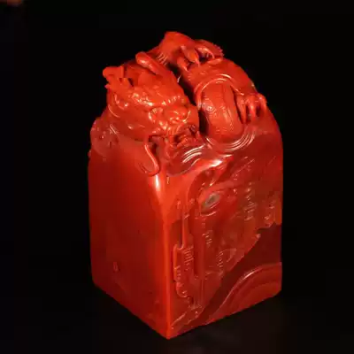 Nong Hongji Natural Original Mine South Red Agate Waxi Material Rose Red Nine Five Dragon Agate ornaments