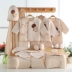 Bộ quần áo trẻ em màu cotton mùa xuân và mùa thu cho bé sơ sinh 0-3 tháng cotton 6 mùa đông cho bé sơ sinh