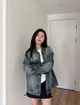 2024 spring autumn new denim jacket woman long sleeve oversize Korean version easy vintage clip-shirt bf tide