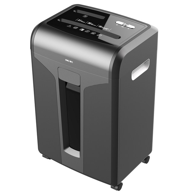 Deli 34250 shredder 4 ລະດັບຄວາມລັບ disc file shredder ຫ້ອງການການຄ້າອັດຕະໂນມັດ 30 ນາທີ 31L ຂະຫນາດໃຫຍ່