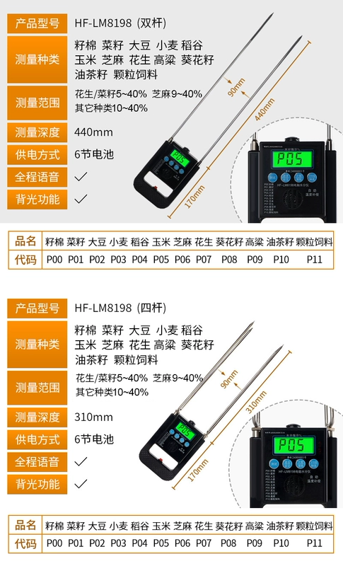 Máy đo độ ẩm ngũ cốc, máy đo độ ẩm gạo, máy đo độ ẩm, dụng cụ đo nước ngô, đo độ ẩm lúa mì