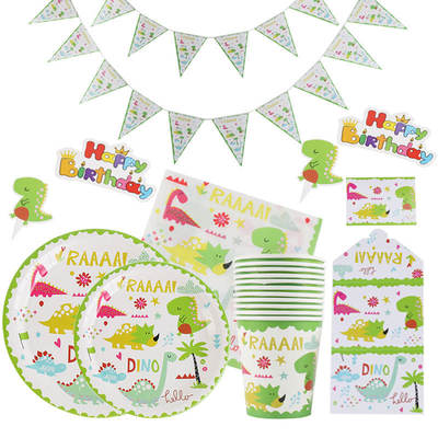 Dinosaur Green Party Supplies Decorations cartoon dinosaur party supplies