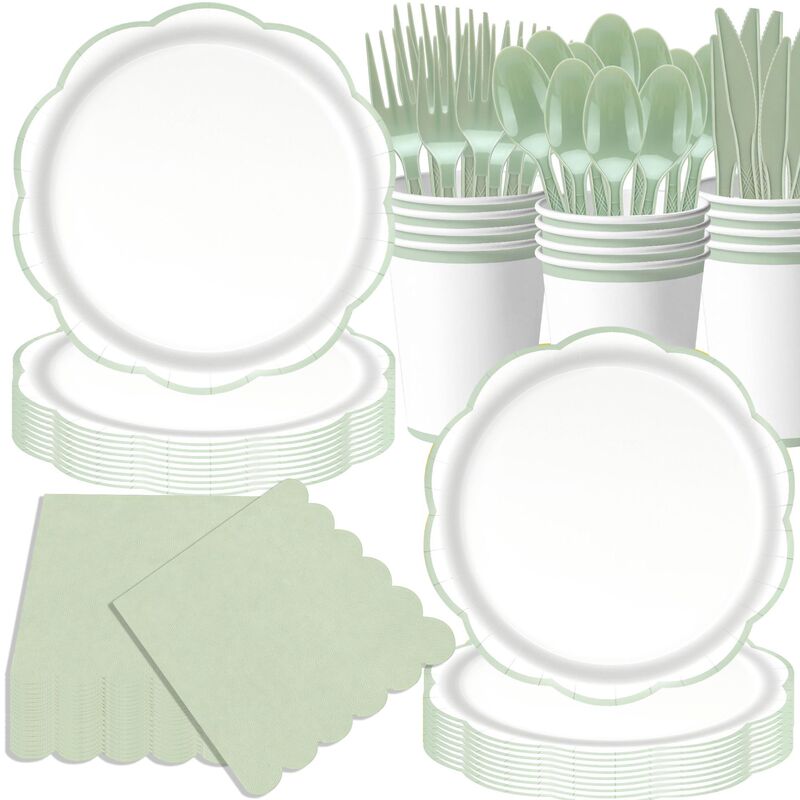 Sage Green Party Tableware