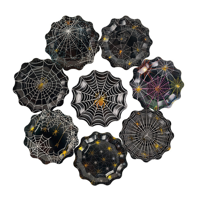 10Pcs Halloween Party Paper Plates Disposable Paper Plates Halloween Party Tableware