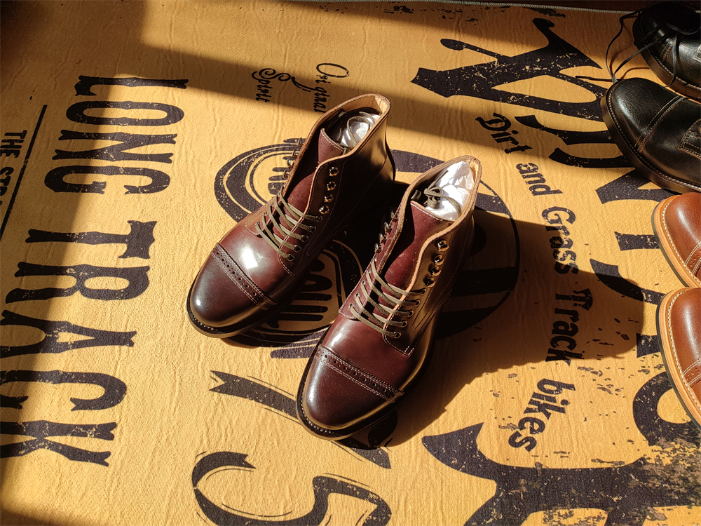 Customized British TWS Tea Core Horse Hip - skin Hand Guntt Structure Shoes Officer Boots and Boots