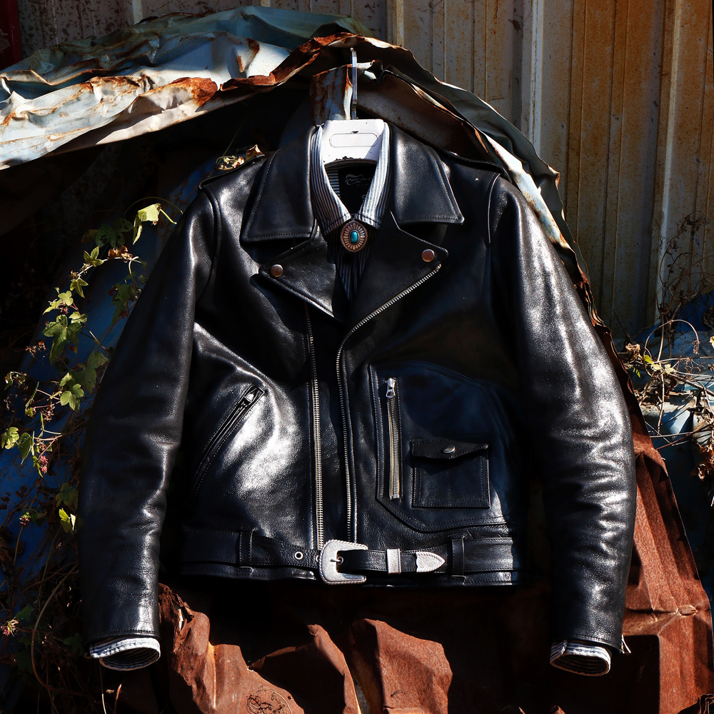 (Thorn) Italy Multi-fat cow leather JW02D Type of pocket Turned Locomotive Rider Leather Jacket jacket