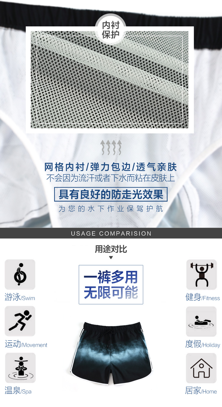 BoardDanny của nam giới ba điểm quần cotton bãi biển mùa hè kích thước lớn khô nhanh loose lót suối nước nóng bơi lội thân cây 	mua quần áo đi biển
