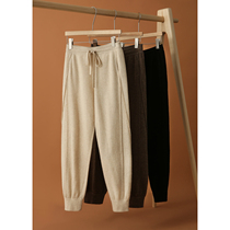 @ZBF563257AG] Xiaohange sports style soft waxy drape comfortable and comfortable cashmere knitted casual pants