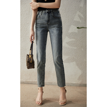 @KZ316441AG] Xiaohan Pavilion is comfortable for 24 hours fashionable blue gray cotton elastic casual jeans