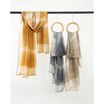 @PSD563715AL] Xiaohan Pavilion luxury pet trendy plaid heavy industry fringe ~ pure cashmere scarf