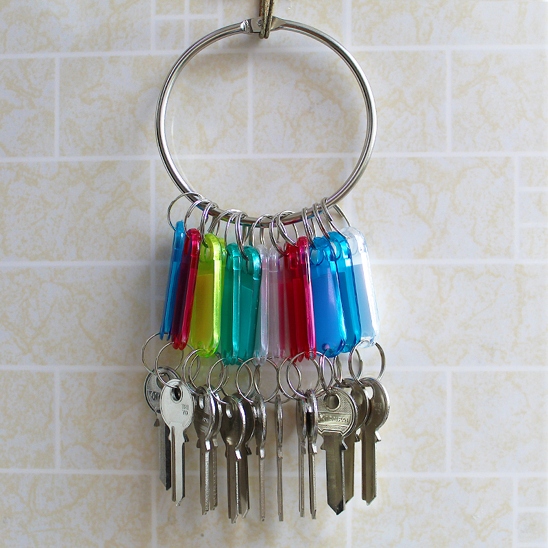 Key storage Key management plate Simple keychain buckle Open ring can be marked with writing transparent number plate