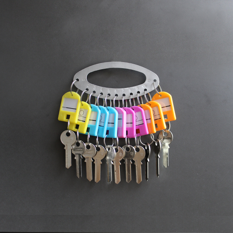 Small 10-digit key plate can mark the key ring ring Warehouse office rental room finishing and receiving key management plate