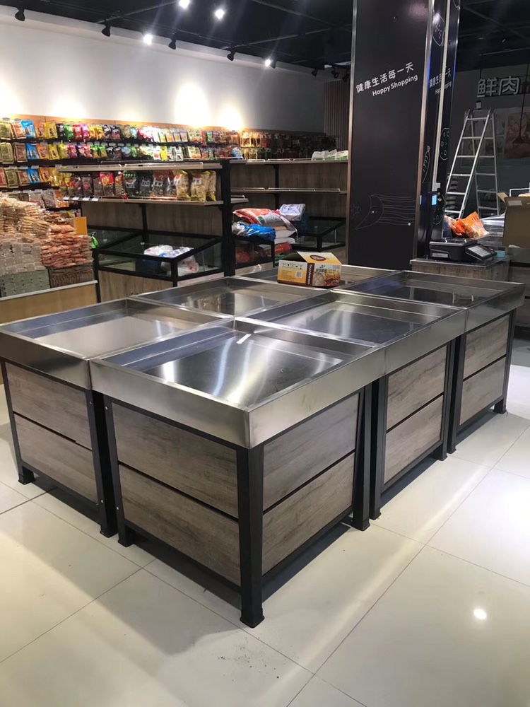 Stainless steel fruit and vegetable rack Fruit and vegetable rack Supermarket fresh goods rack Fruit display rack Shopping mall vegetable rack special