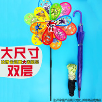 High long pluggable double layer large flower section large outdoor windmill rotating plastic three-dimensional decorative activity windmill