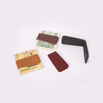 Korean creative magnet banknote clip cowhide leather carry-on wallet European and American wallet ultra-thin check note clip