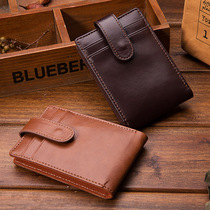 2019 spring new fashion casual PU short Korean wallet mens buckle retro wallet factory direct cross-border