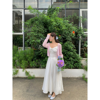 Lily of the valley white twist suspender dress