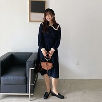 Jumimi micro fat mm large size custom fat sister French lapel gentle little fairy lace dress female winter