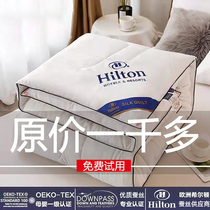 Exit Hilton hotel silk quilted by 100 mulberry silk summer quilt with thickened cotton quilted by the core quilted by the core quilt