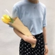 Xuân 2018 phiên bản mới của Hàn Quốc áo ulzzang màu rắn đáy quần lửng lửng nữ sinh mỏng manh ngắn tay áo thun nữ thủy triều áo phông trơn