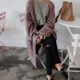 Mùa thu đông của phụ nữ phiên bản Hàn Quốc của đoạn dài áo len lỏng màu, áo len len lửng gió dài tay áo len áo khoác thủy triều áo nữ