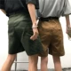 Mùa hè Hàn Quốc tại Harajuku bf retro màu rắn hoang dã dụng cụ giản dị quần short nam và nữ thẳng chân rộng năm quần s shop thời trang nữ