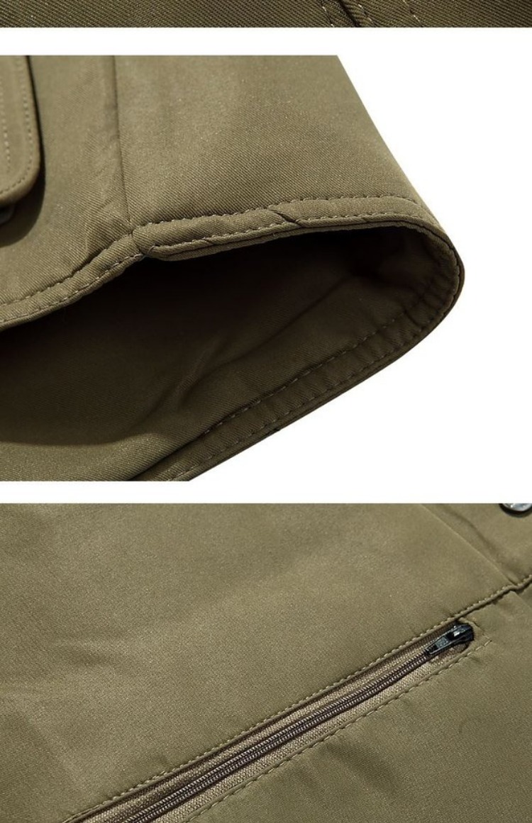 Áo vest nam trung niên mùa xuân và mùa thu mới nhiều túi cộng với phân bón để tăng vest nam trung niên giản dị ở cả hai bên mặc vest quần jean ống rộng nam