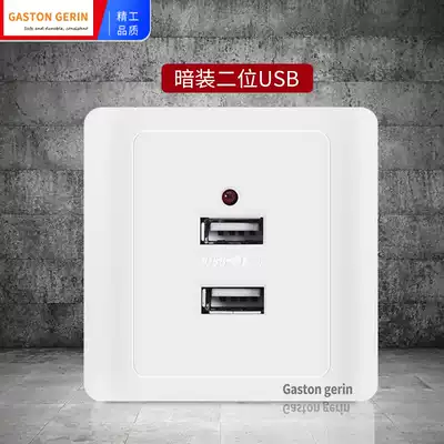 Type 86 hotel home hotel wall concealed 220V two USB socket two hole USB mobile phone charging panel
