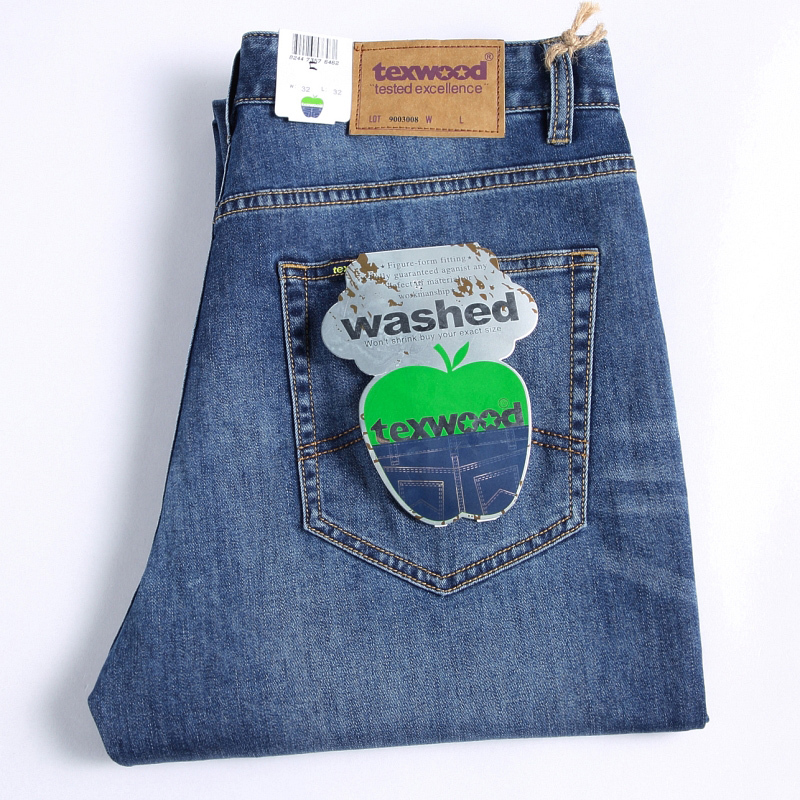 Spring and Summer Thin American Texwood Apple Jeans for Men, High-Waisted, Loose, Straight-Leg, Thick, Stretchy Pants for Middle-Aged and Elderly People