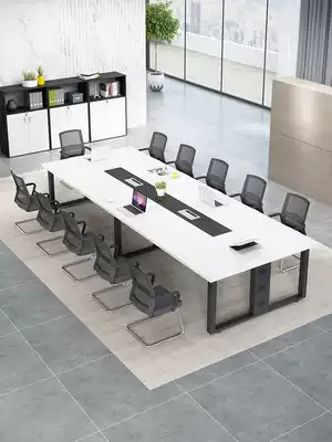 Office conference table long table simple modern rectangular white size meeting table and chair combination long table
